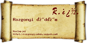 Rozgonyi Ádám névjegykártya