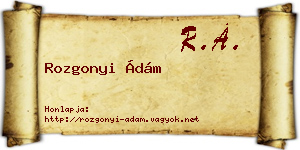 Rozgonyi Ádám névjegykártya
